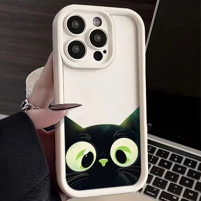 Cute Cartoon Cat Soft Phone Case For iPhone 15 Pro Max