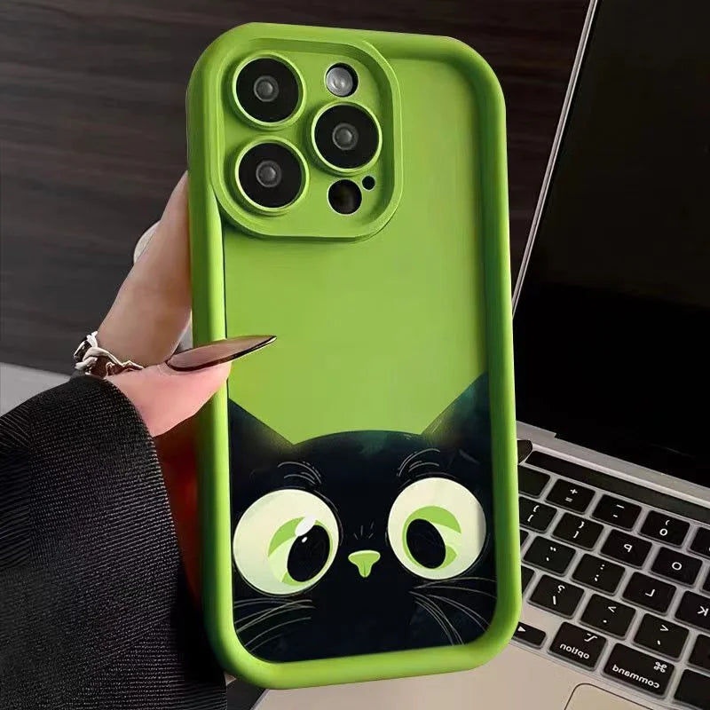 Cute Cartoon Cat Soft Phone Case For iPhone 15 Pro Max