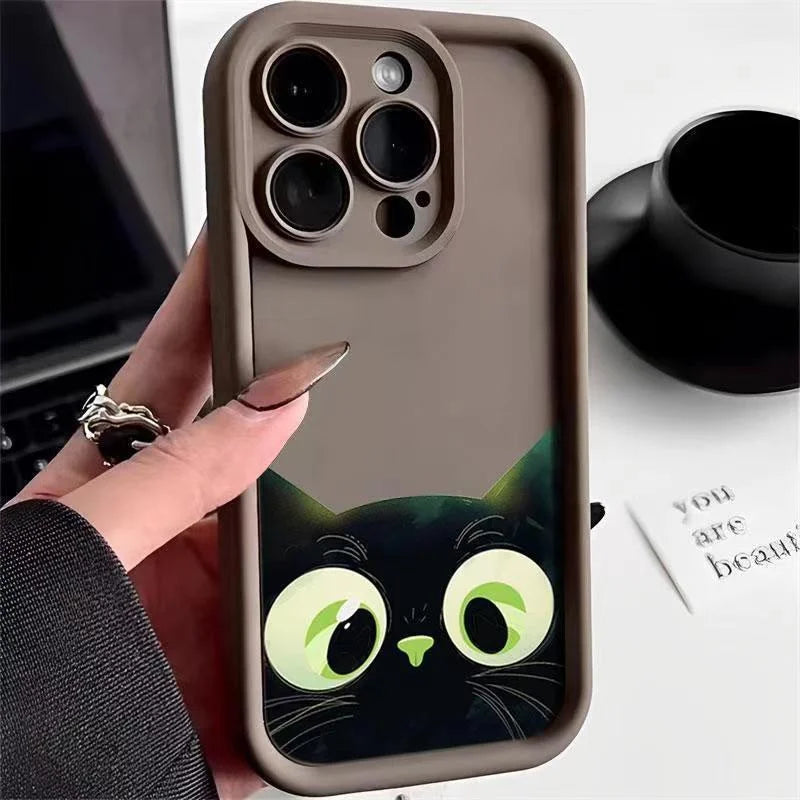 Cute Cartoon Cat Soft Phone Case For iPhone 15 Pro Max
