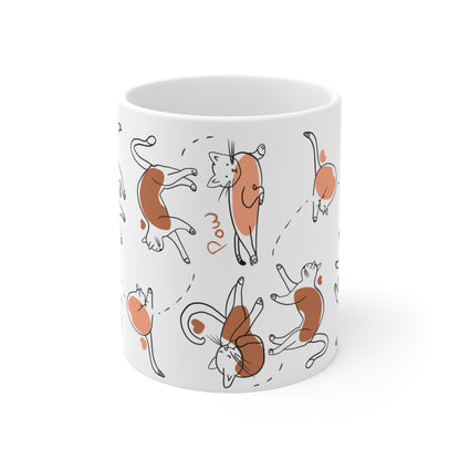 Watercolor Cat Elegance Mug, Cat coffee mug, Cat ceramic mug