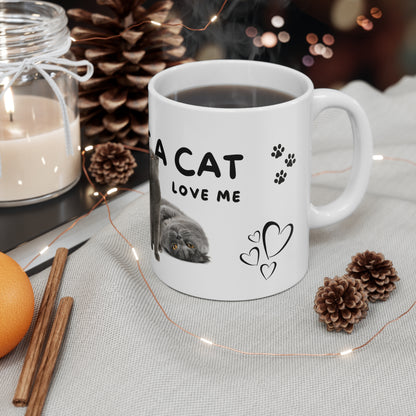 Adorable cat mug, Adopt A Cat Don't Buy Love Me, Charming cat mug