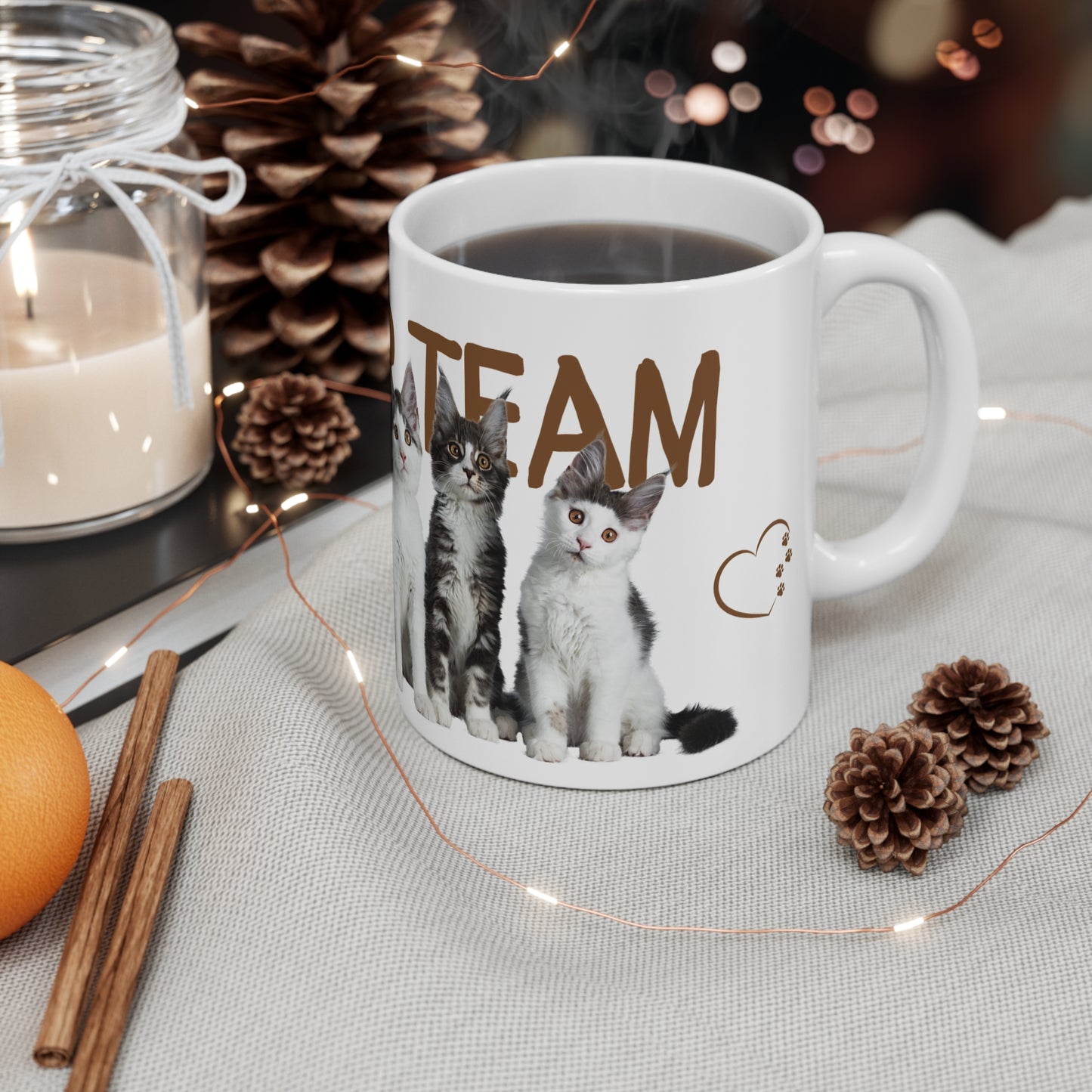 Supper Team Delightful cat mug, Gift-worthy cat mug, Ceramic Cat mug