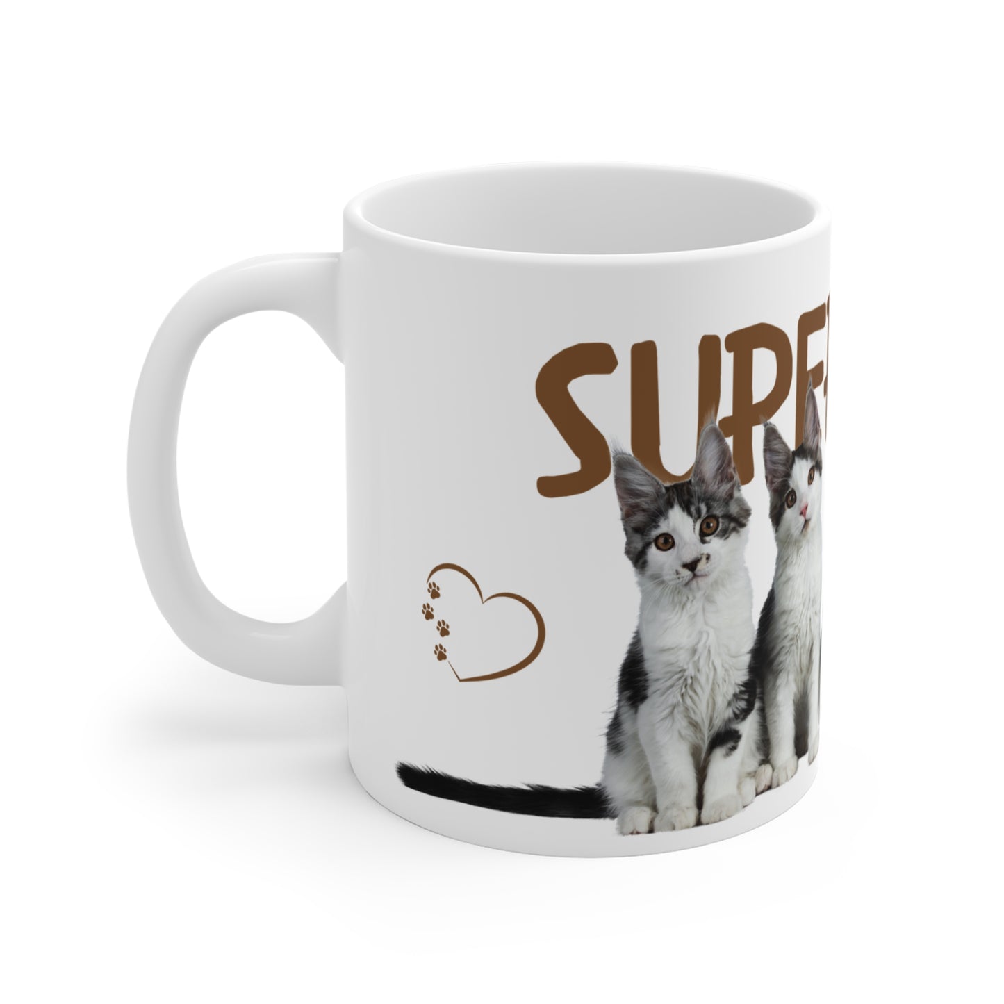 Supper Team Delightful cat mug, Gift-worthy cat mug, Ceramic Cat mug