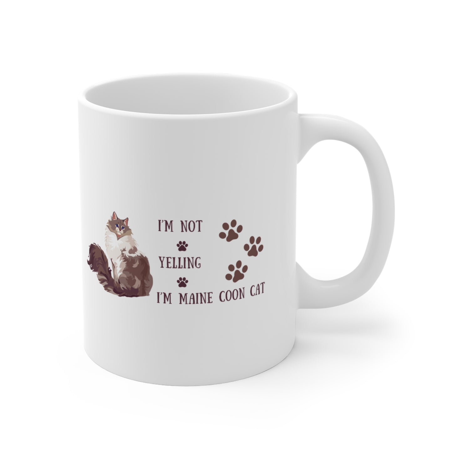 Mug 11oz, I'm not yelling maine coon cat mug, Cat coffee mug, Cat ceramic mug