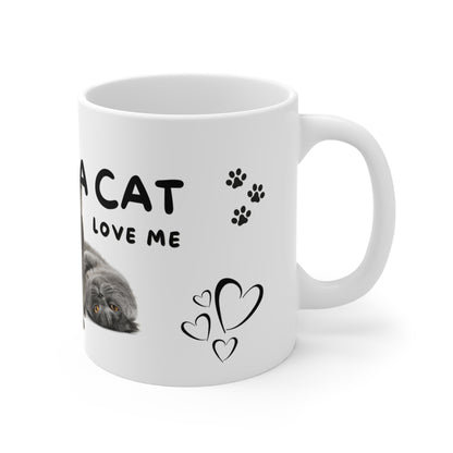 Adorable cat mug, Adopt A Cat Don't Buy Love Me, Charming cat mug