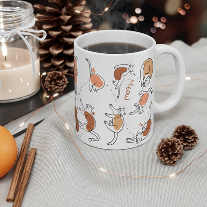 Watercolor Cat Elegance Mug, Cat coffee mug, Cat ceramic mug