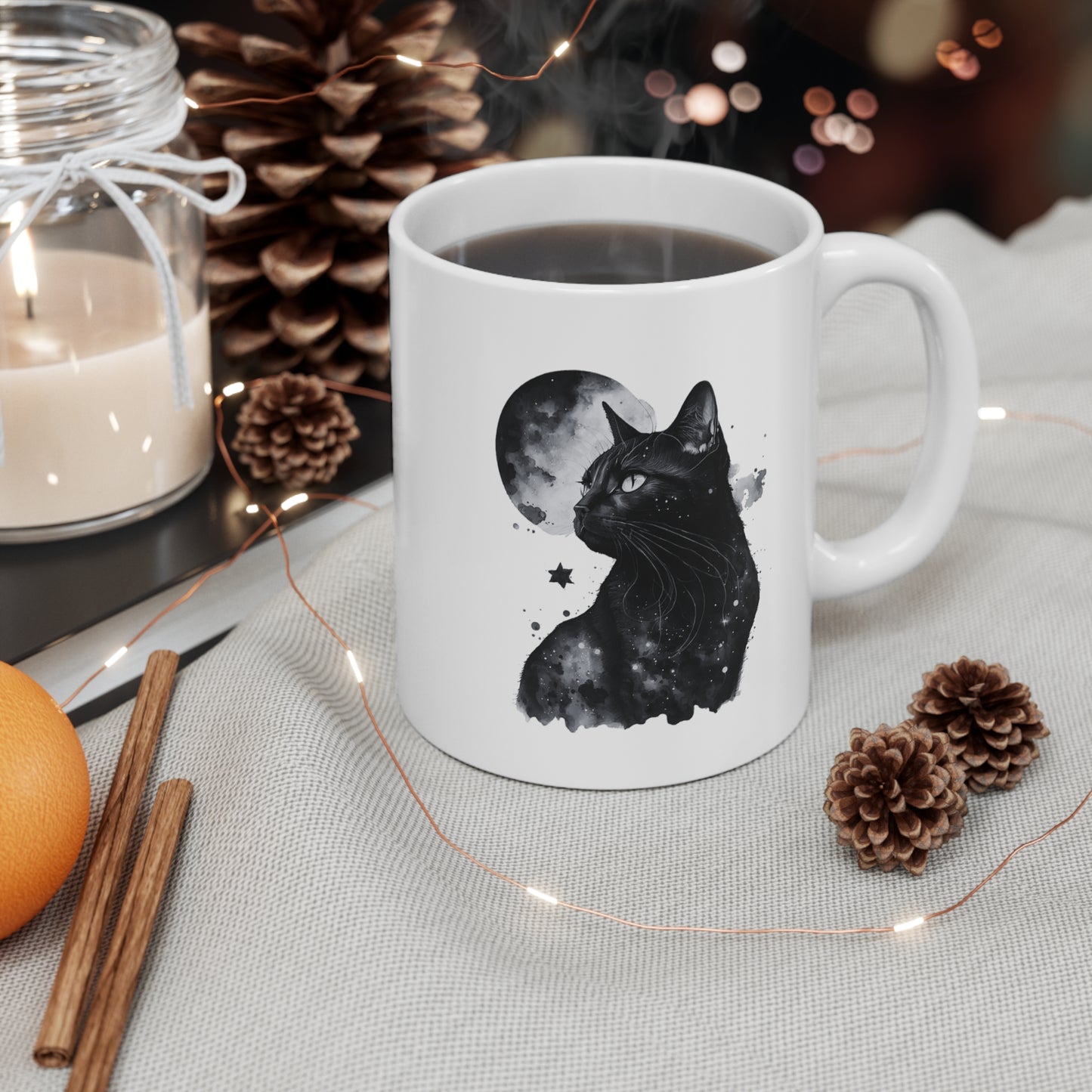 Mug 11oz Limitless Dreams Cat Mug, Cat coffee mug, Cat ceramic mug