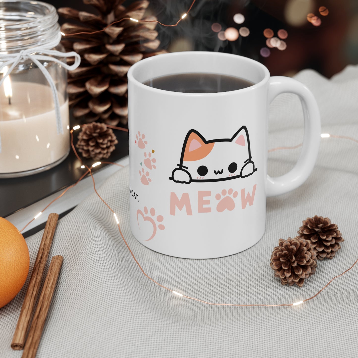 Endearing cat mug, All You Need is Love... and a Cat, Gift-worthy cat mug