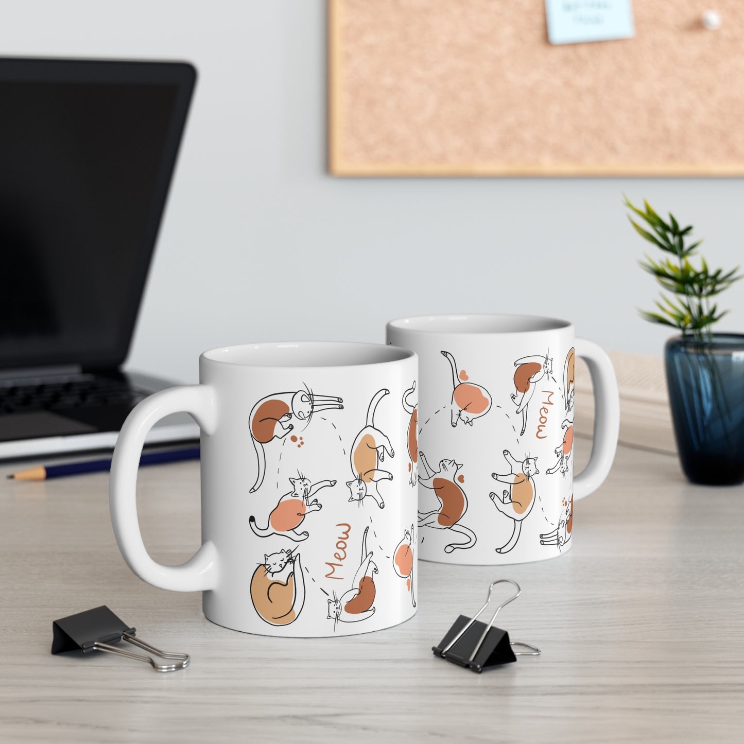 Watercolor Cat Elegance Mug, Cat coffee mug, Cat ceramic mug