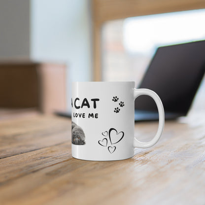 Adorable cat mug, Adopt A Cat Don't Buy Love Me, Charming cat mug