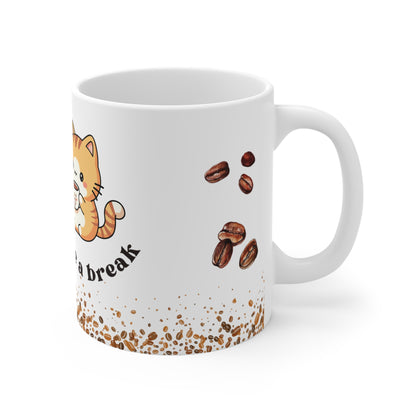 Enjoyable cat mug,It’s Okay to Take a Break, Gift-worthy cat mug, Ceramic Cat mug