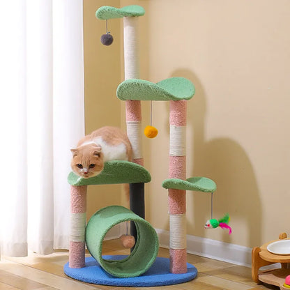 Cat Tree Tower with Scratching Post and Shelves