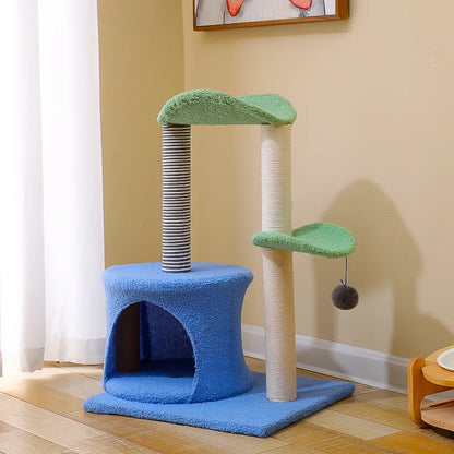 Cat Tree Tower with Scratching Post and Shelves