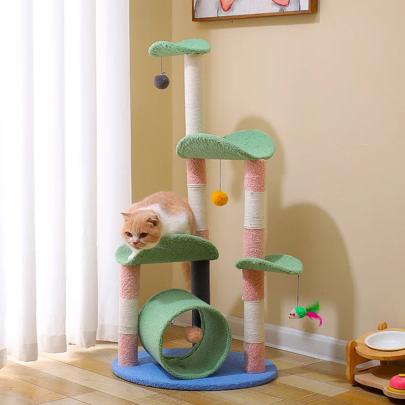 Cat Tree Tower with Scratching Post and Shelves