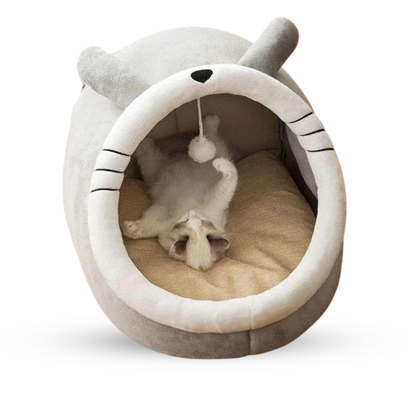 Warm Cat Kennel Nest,Round Cozy Sleeping Cave for Kittens and Small Pets