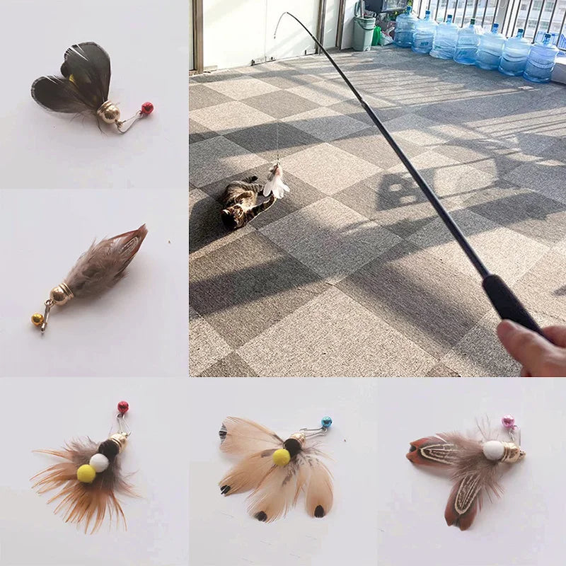 Fish Rod Shape Cat Teaser Stick Interactive Cat Toys