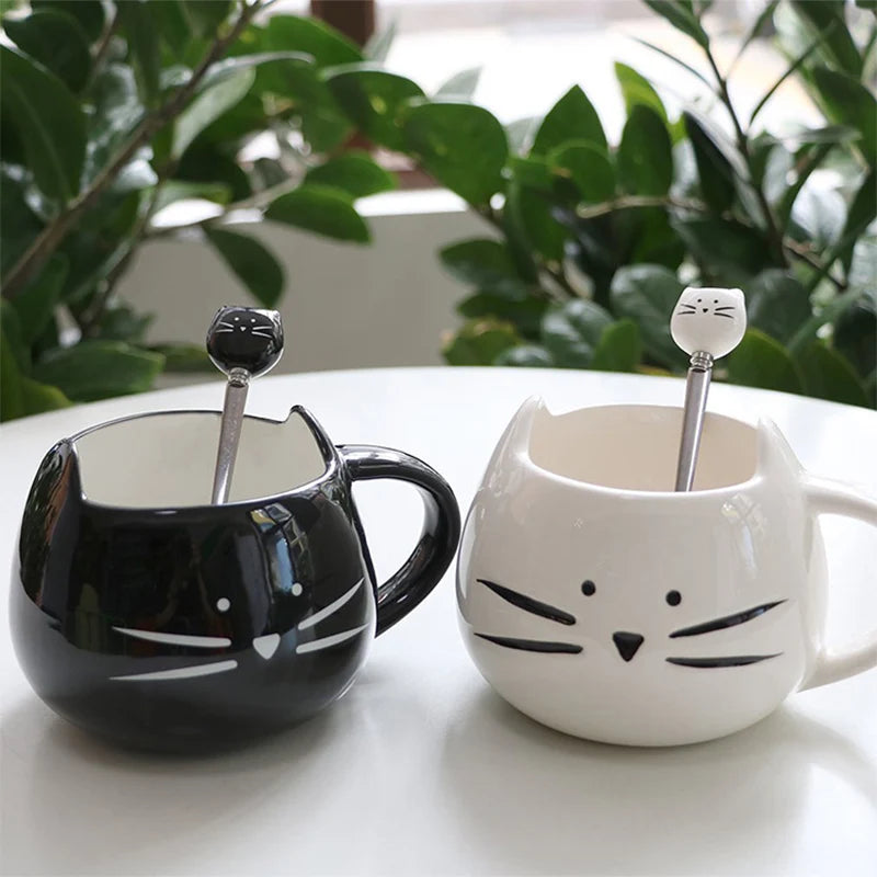 Cartoon Cat Mugs, 400ml Drinkware, Nice Friend Gifts, Free Ship.