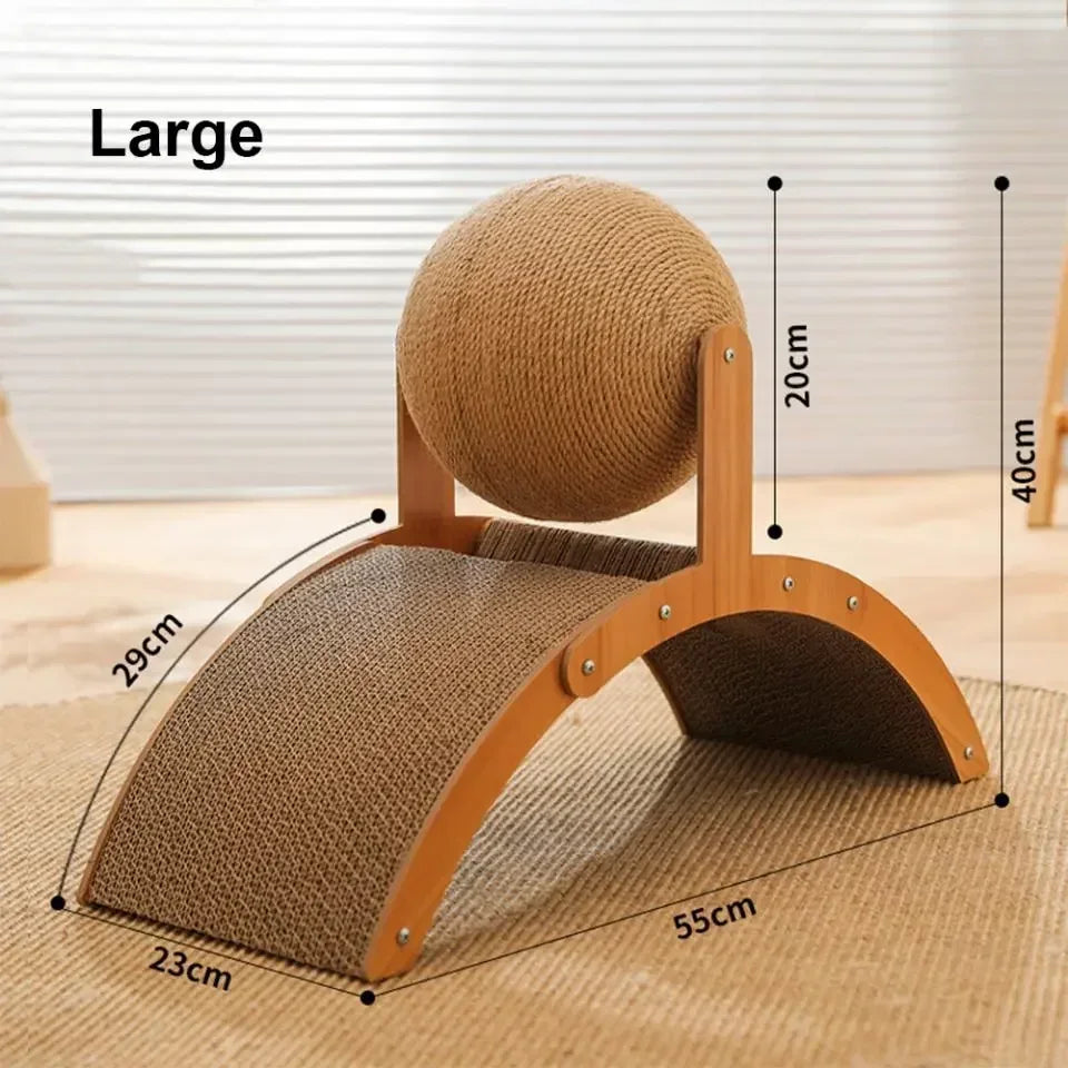 2-in-1 Wooden Cat Scratcher Ball