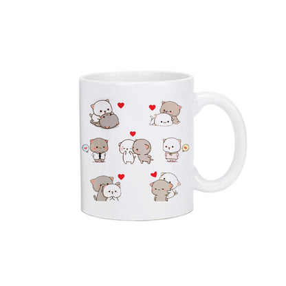 Panda Bear Bubu Dudu Coffee Milk Mug, Mocha Cat Panda Bear Couple Creative Mug, Free Ship