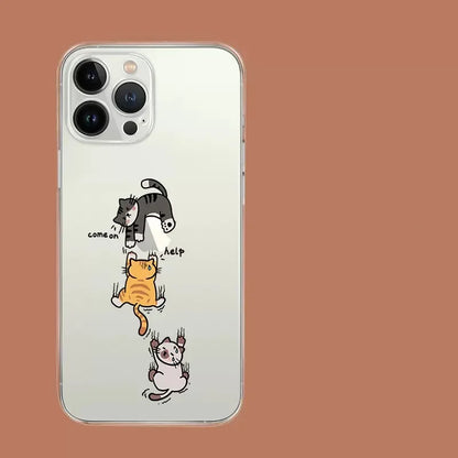 Funny Cartoon Cat Clear Case