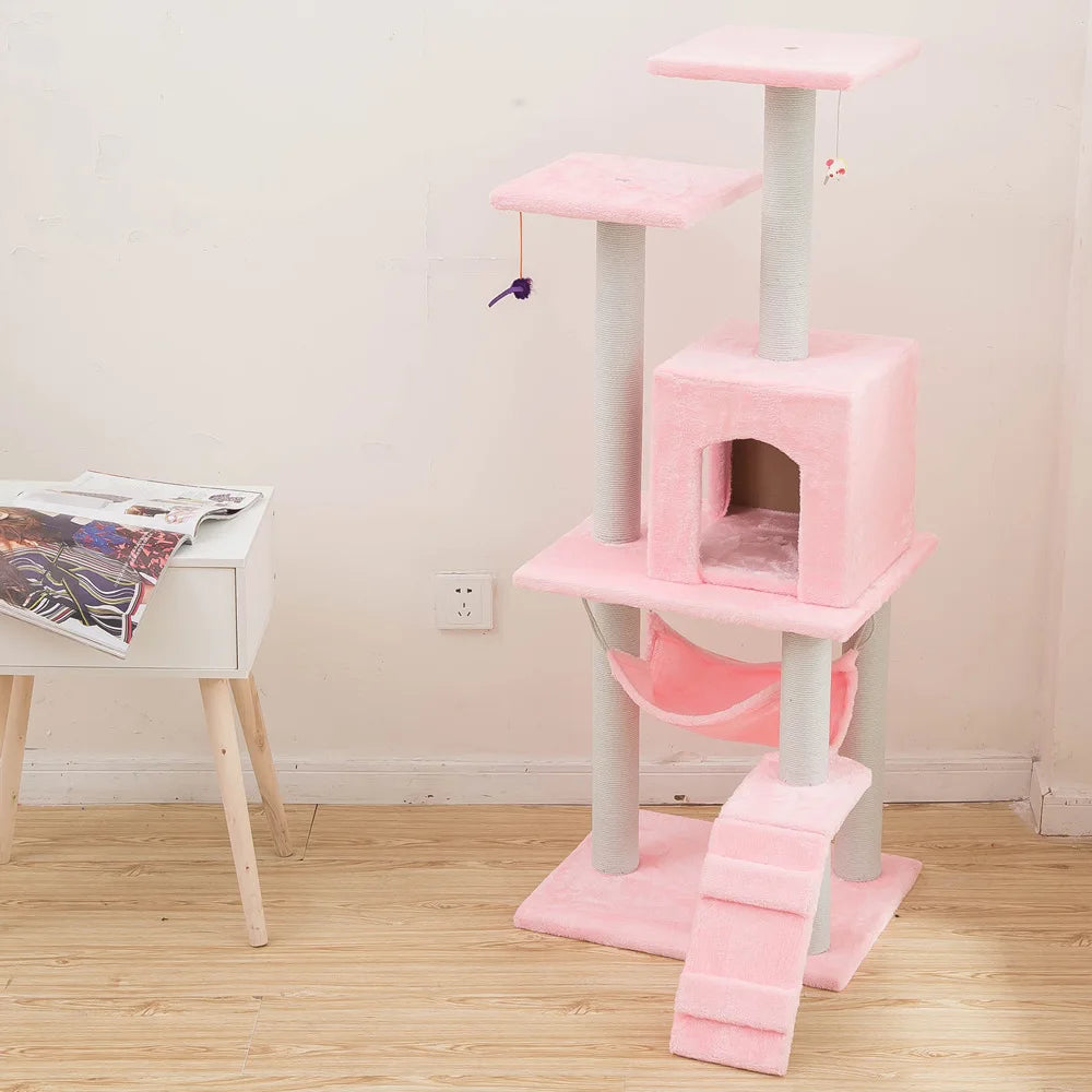 Top Pet Furniture with Scratcher and Cozy Cat House