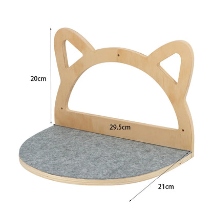 Wall-Mounted Cat Tree with Hammock, Scratching Post, and Play Platforms