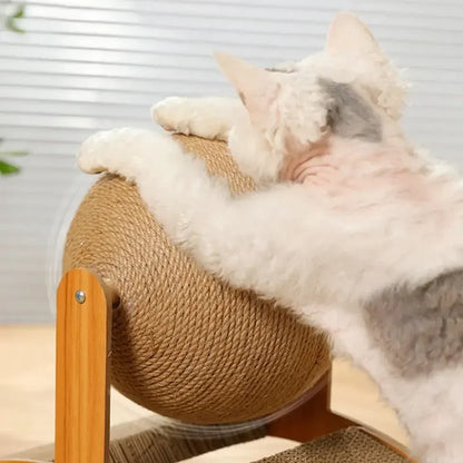 2-in-1 Wooden Cat Scratcher Ball