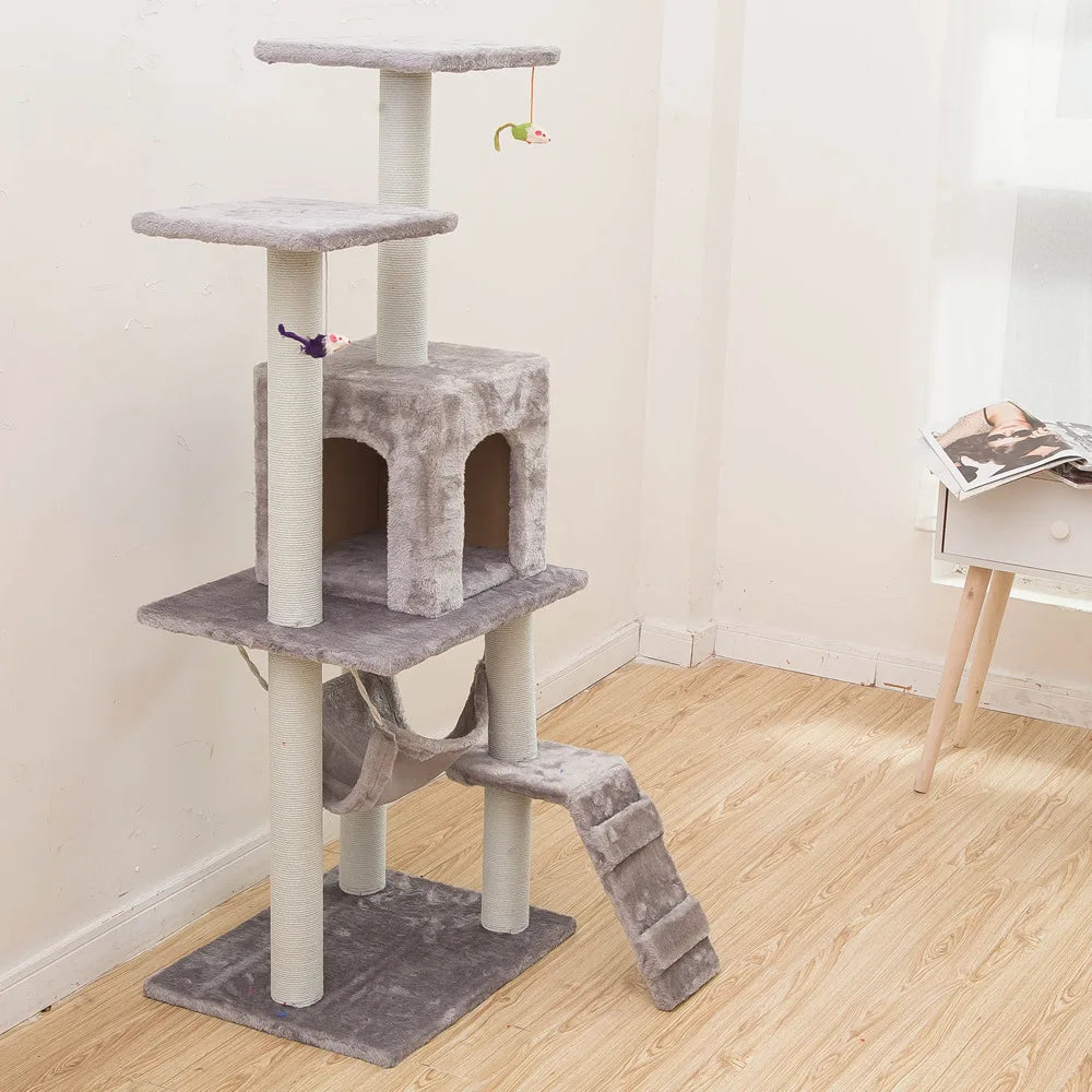 Top Pet Furniture with Scratcher and Cozy Cat House