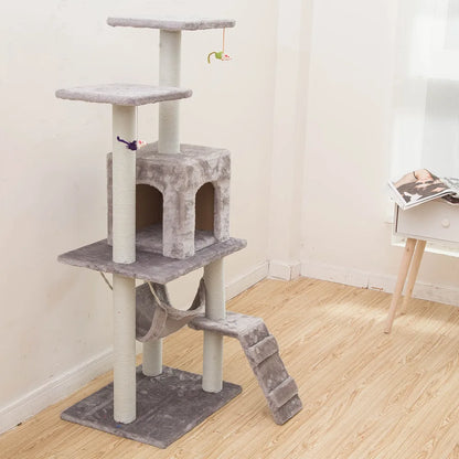 Top Pet Furniture with Scratcher and Cozy Cat House