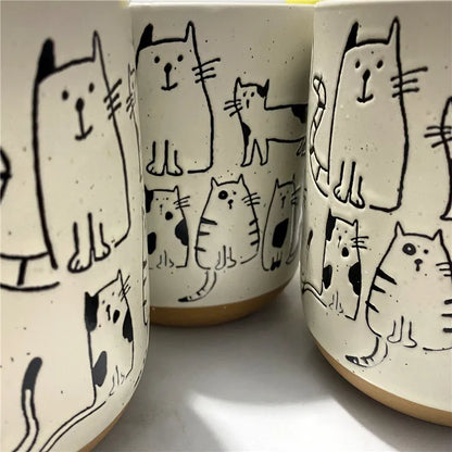 Super Cute Hand-painted Ceramic Coffee Mug,  Cartoon Coffee Mug, Free Shipping