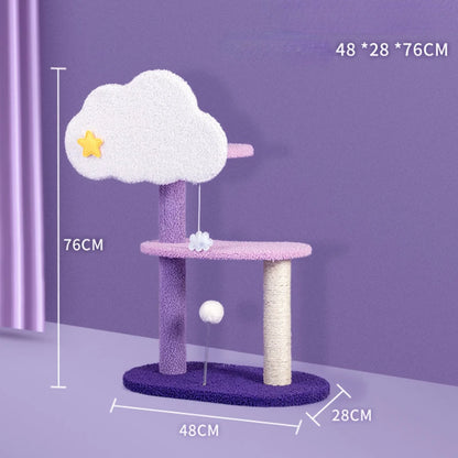 Purple Cloud Cat Tree - Indoor Cat Scratcher & Climbing Set