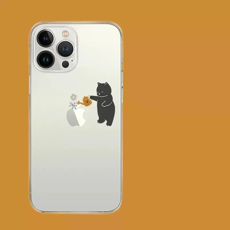 Funny Cartoon Cat Clear Case