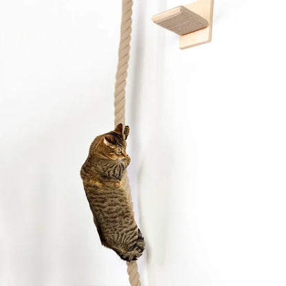 Wooden Cat Tree with Rope Scratcher