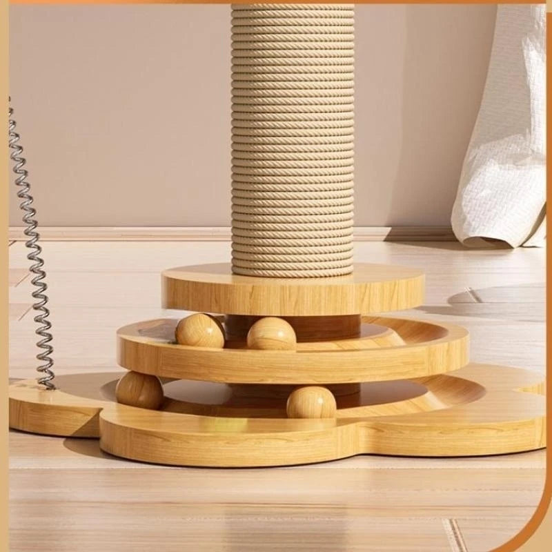 Wooden Cat Toy Turntable Set