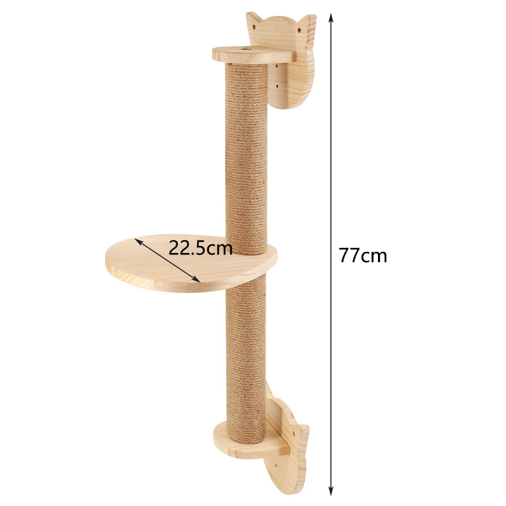 Peffect Cat Wall Shelf and Stairway with Sisal Rope Scratching Post for Climbing