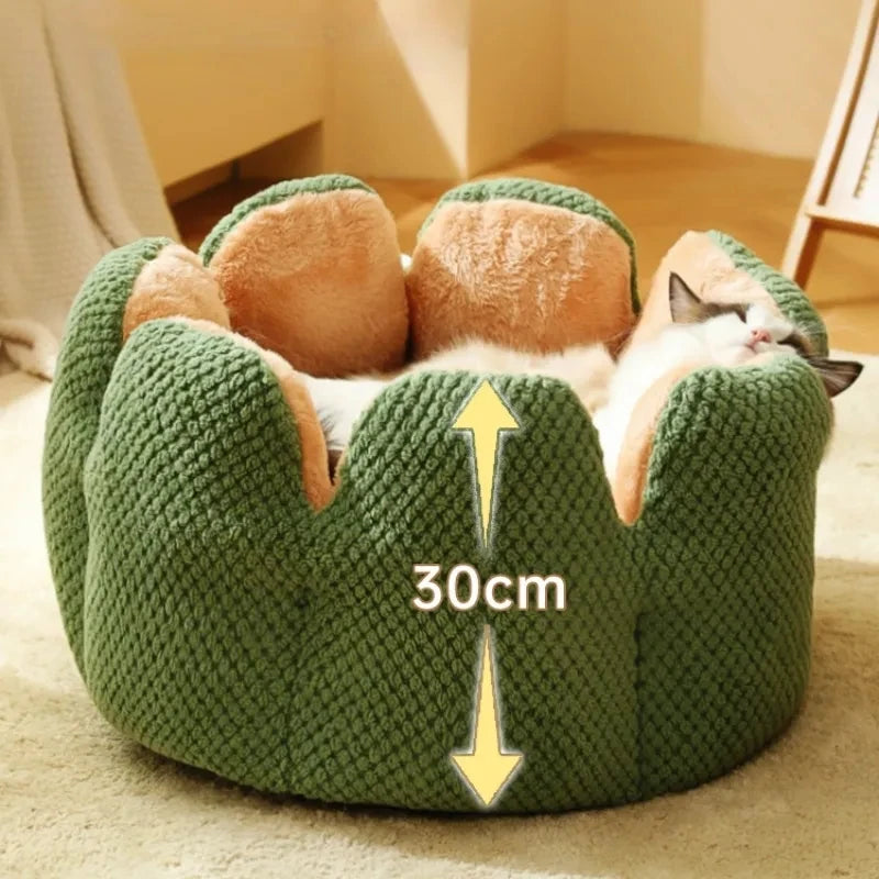 Warm Pet Blossom Bed, Soft Plush Kennel