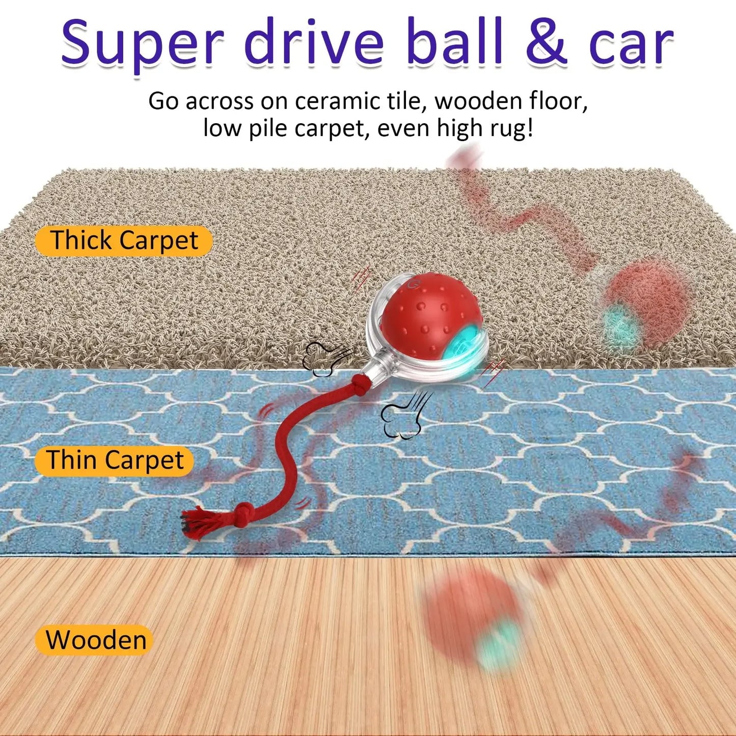 Super Drive Cat Rolling Balls with Bird Chirping Motion