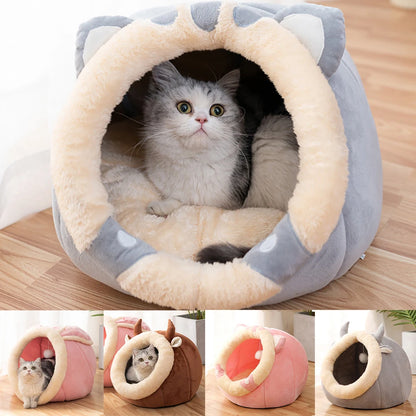 Warm Cat Kennel Nest,Round Cozy Sleeping Cave for Kittens and Small Pets