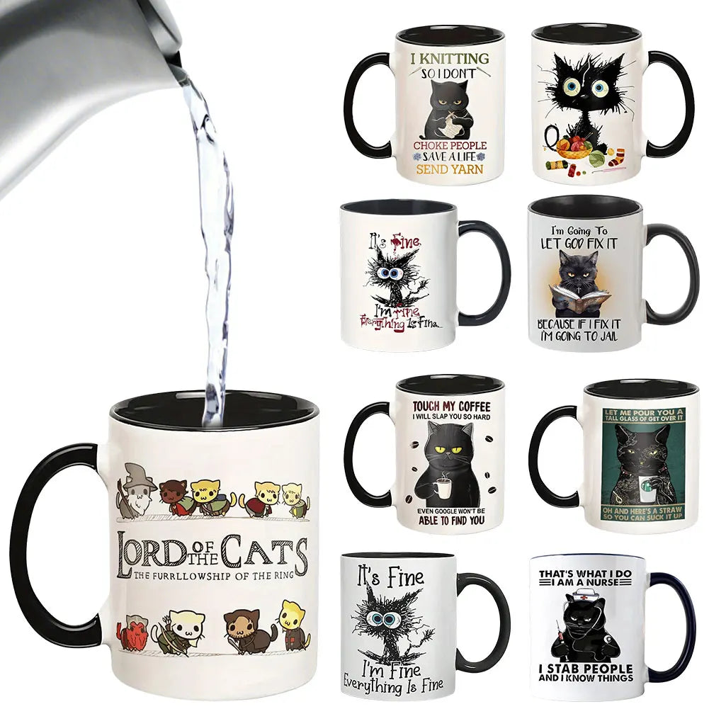 11oz Ceramic Afternoon Cat Coffee Mug