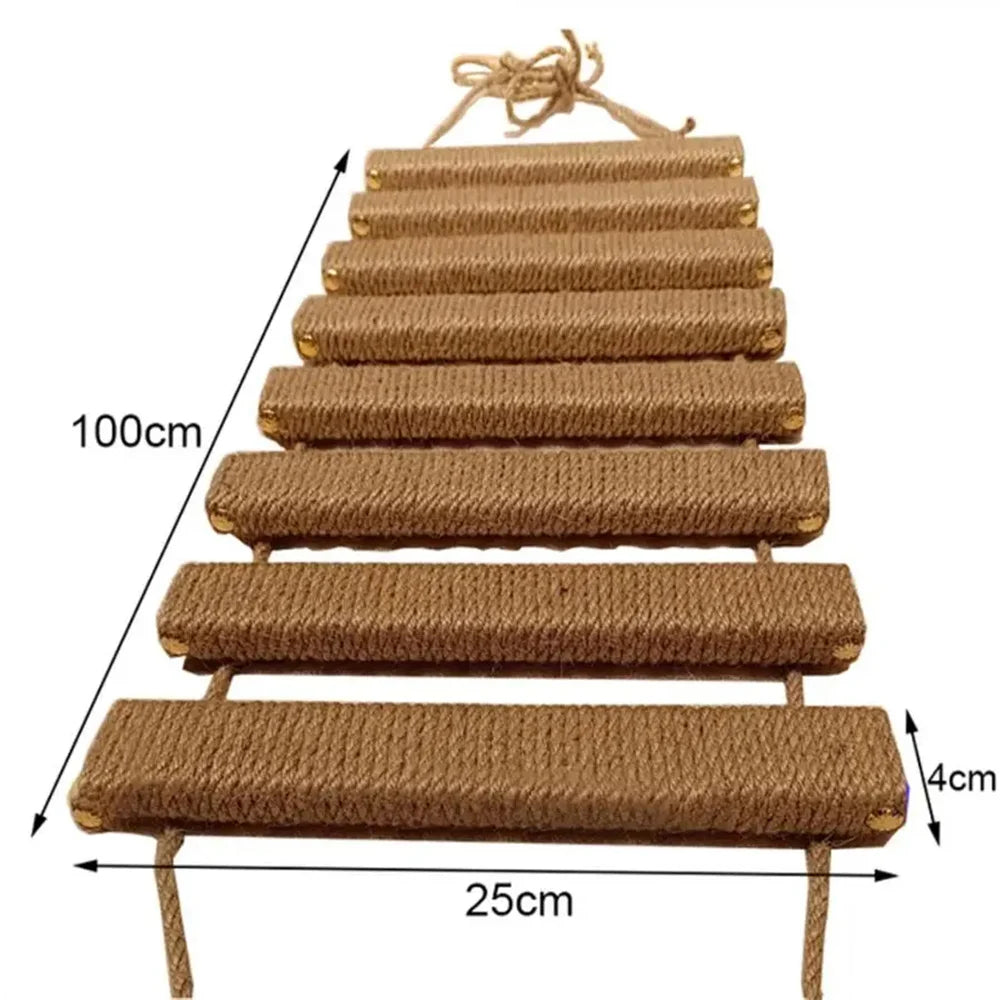 Wall-Mounted Cat Tree, Cat Climbing Bridge, Sisal Scratching Post, Cat Hammock