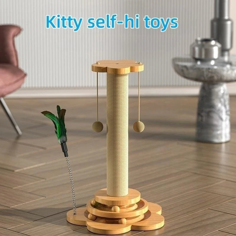 Wooden Cat Toy Turntable Set