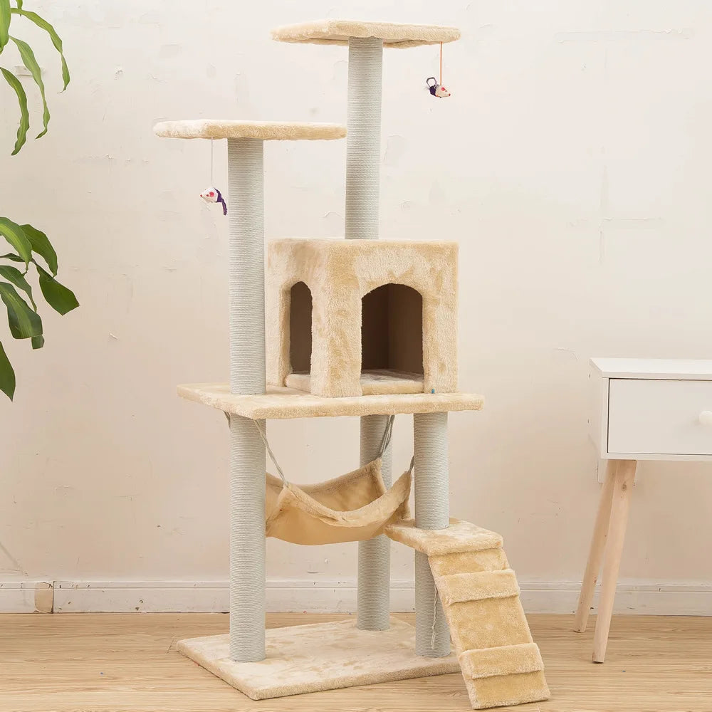 Top Pet Furniture with Scratcher and Cozy Cat House