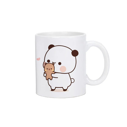 Panda Bear Bubu Dudu Coffee Milk Mug, Mocha Cat Panda Bear Couple Creative Mug, Free Ship