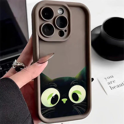 Cute Cartoon Cat Soft Phone Case For iPhone 15 Pro Max
