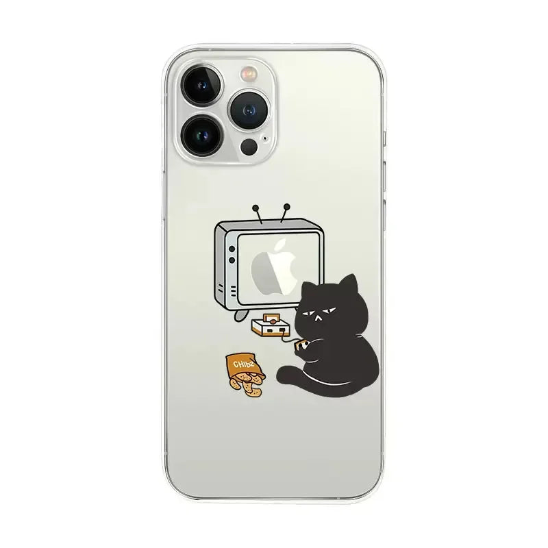 Funny Cartoon Cat Clear Case