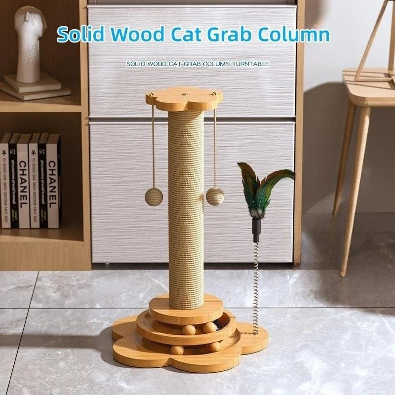 Wooden Cat Toy Turntable Set