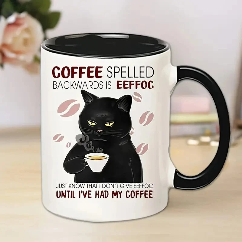 11oz Coffee Spelled Backwards Coffee Mug