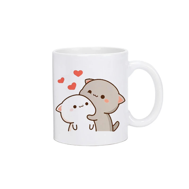 Panda Bear Bubu Dudu Coffee Milk Mug, Mocha Cat Panda Bear Couple Creative Mug, Free Ship