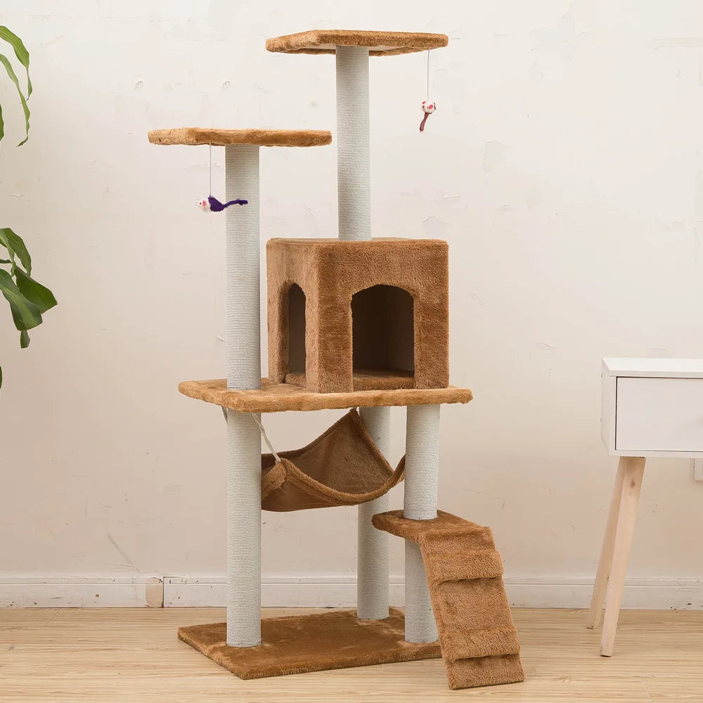 Top Pet Furniture with Scratcher and Cozy Cat House