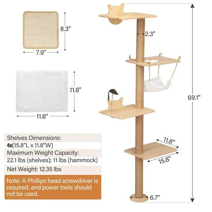 Cute cat tree, Solid Wood Cat Scratching Post